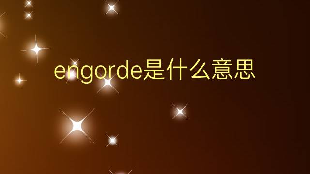 engorde是什么意思 engorde的翻译、读音、例句、中文解释