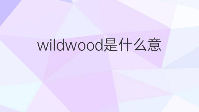 wildwood是什么意思 wildwood的翻译、读音、例句、中文解释