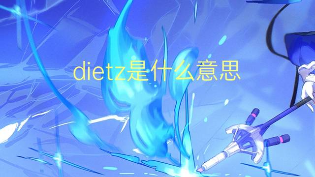 dietz是什么意思 dietz的翻译、读音、例句、中文解释