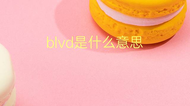 blvd是什么意思 blvd的翻译、读音、例句、中文解释