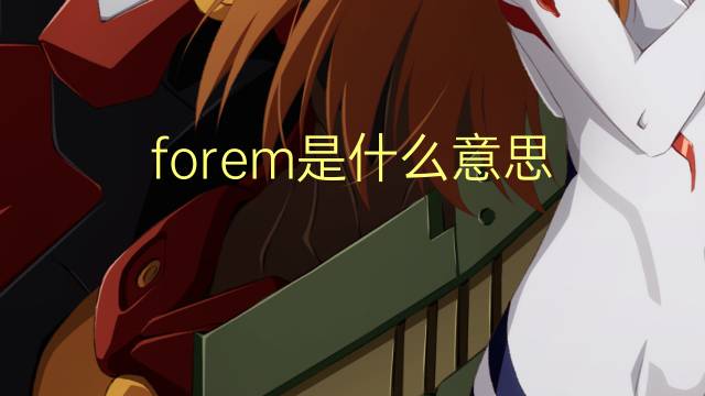 forem是什么意思 forem的翻译、读音、例句、中文解释