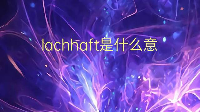 lachhaft是什么意思 lachhaft的翻译、读音、例句、中文解释