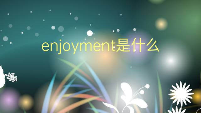 enjoyment是什么意思 enjoyment的翻译、读音、例句、中文解释