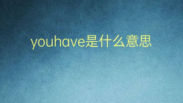 youhave是什么意思 youhave的翻译、读音、例句、中文解释