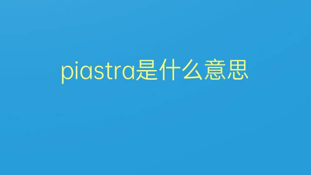 piastra是什么意思 piastra的翻译、读音、例句、中文解释