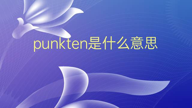 punkten是什么意思 punkten的翻译、读音、例句、中文解释