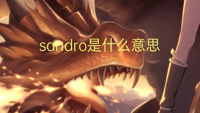 sandro是什么意思 sandro的翻译、读音、例句、中文解释