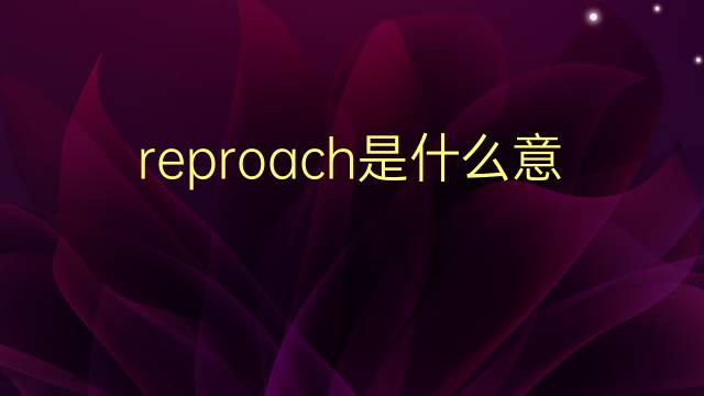 reproach是什么意思 reproach的翻译、读音、例句、中文解释