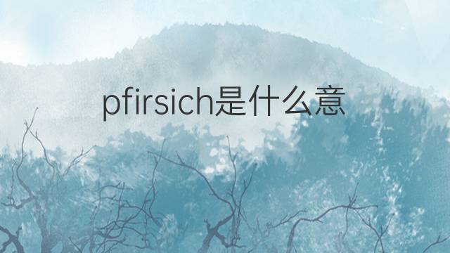 pfirsich是什么意思 pfirsich的翻译、读音、例句、中文解释