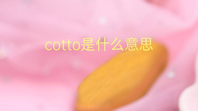 cotto是什么意思 cotto的翻译、读音、例句、中文解释