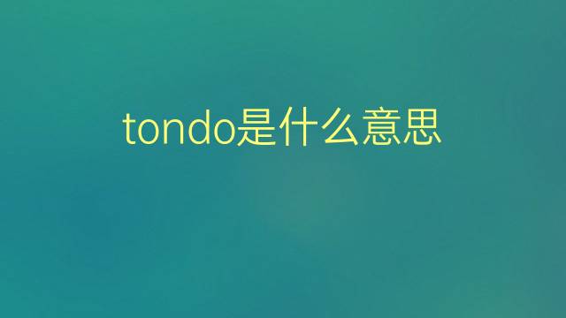 tondo是什么意思 tondo的翻译、读音、例句、中文解释