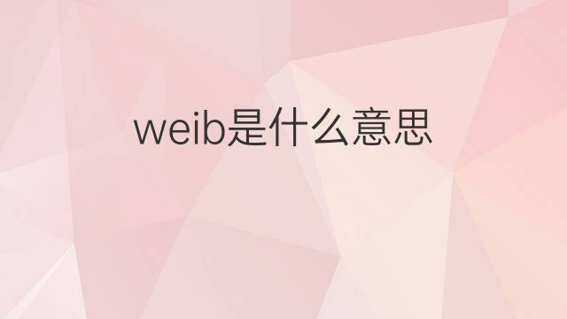 weib是什么意思 weib的翻译、读音、例句、中文解释