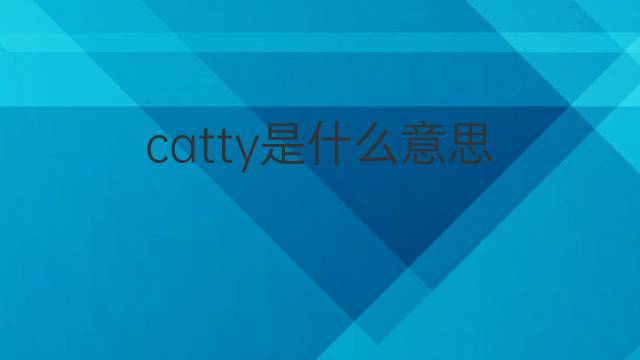 catty是什么意思 catty的翻译、读音、例句、中文解释