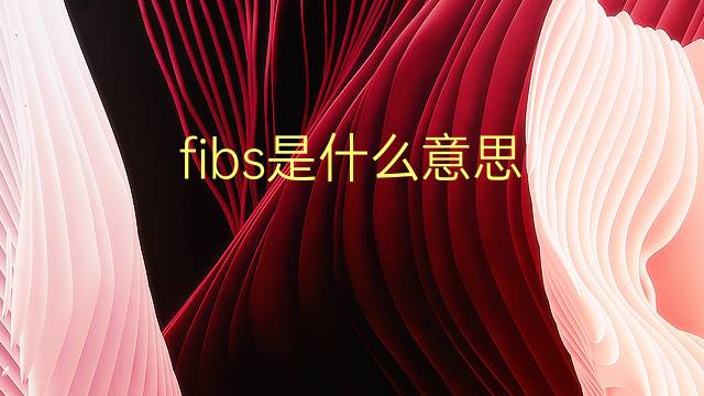 fibs是什么意思 fibs的翻译、读音、例句、中文解释