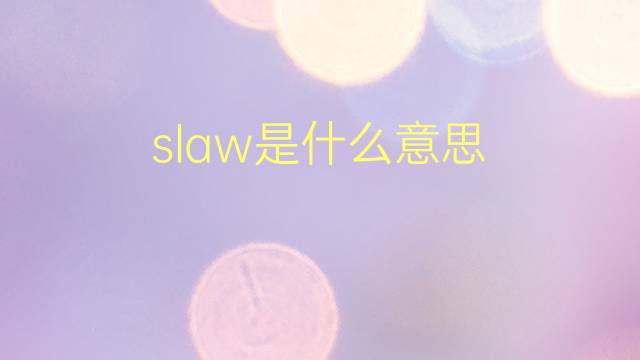 slaw是什么意思 英文名slaw的翻译、发音、来源