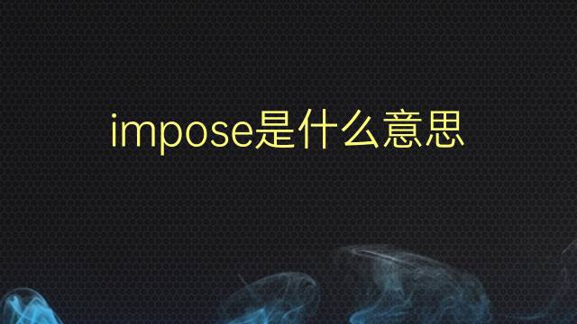 impose是什么意思 impose的翻译、读音、例句、中文解释