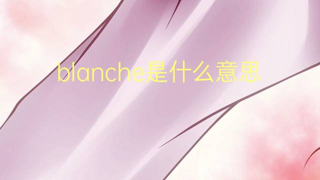 blanche是什么意思 blanche的翻译、读音、例句、中文解释