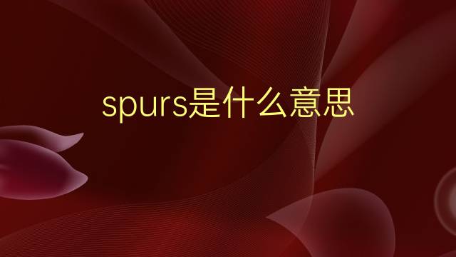 spurs是什么意思 spurs的翻译、读音、例句、中文解释