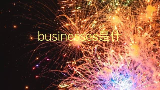 businesses是什么意思 businesses的翻译、读音、例句、中文解释