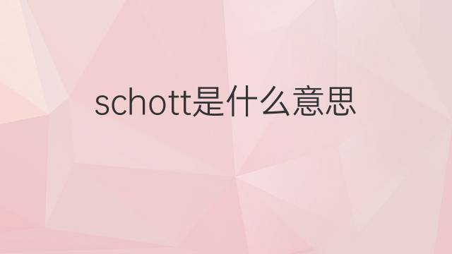 schott是什么意思 schott的翻译、读音、例句、中文解释