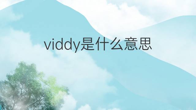 viddy是什么意思 viddy的翻译、读音、例句、中文解释