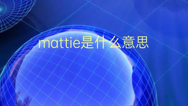 mattie是什么意思 mattie的翻译、读音、例句、中文解释