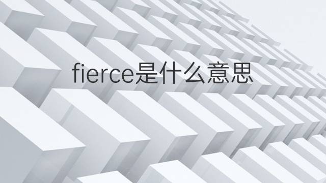 fierce是什么意思 fierce的翻译、读音、例句、中文解释