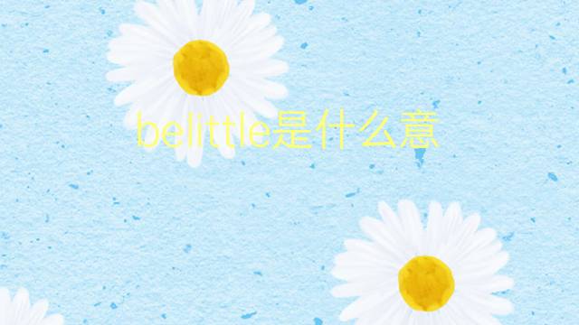 belittle是什么意思 belittle的翻译、读音、例句、中文解释