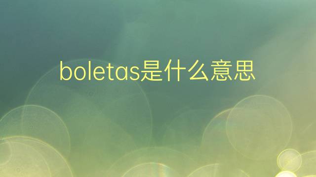 boletas是什么意思 boletas的翻译、读音、例句、中文解释