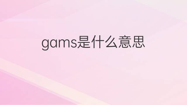 gams是什么意思 gams的翻译、读音、例句、中文解释