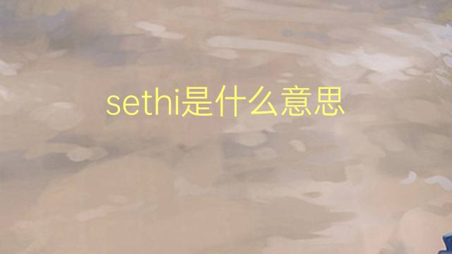 sethi是什么意思 sethi的翻译、读音、例句、中文解释