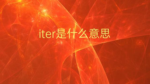 iter是什么意思 iter的翻译、读音、例句、中文解释