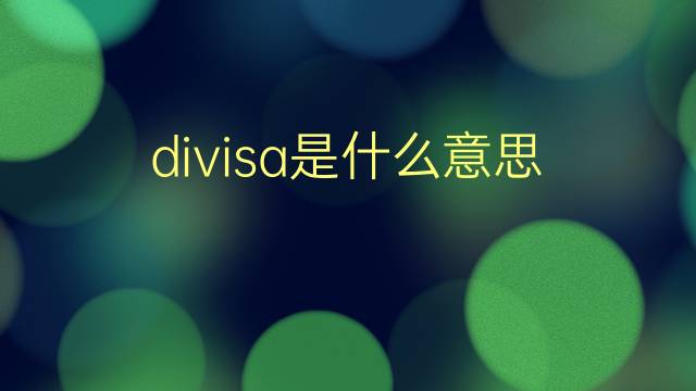 divisa是什么意思 divisa的翻译、读音、例句、中文解释