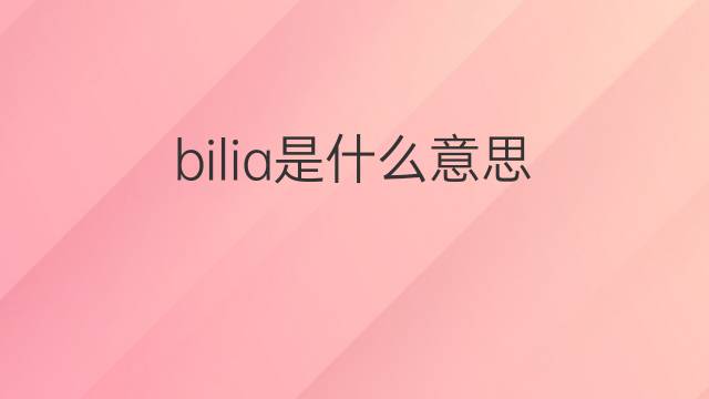 bilia是什么意思 bilia的翻译、读音、例句、中文解释