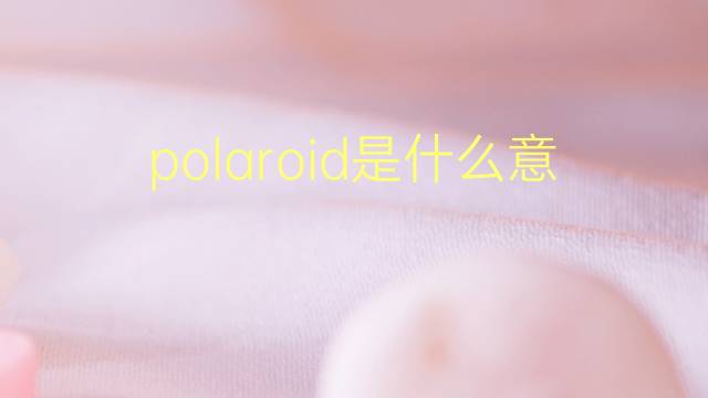 polaroid是什么意思 polaroid的翻译、读音、例句、中文解释