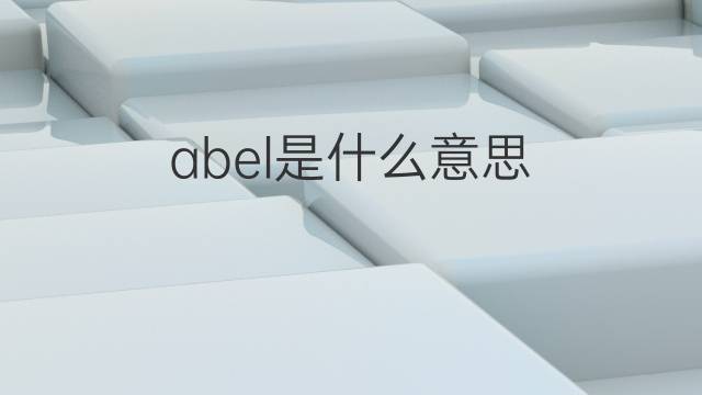 abel是什么意思 abel的翻译、读音、例句、中文解释