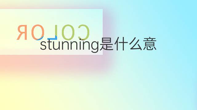 stunning是什么意思 stunning的翻译、读音、例句、中文解释