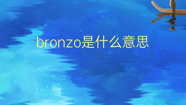 bronzo是什么意思 bronzo的翻译、读音、例句、中文解释