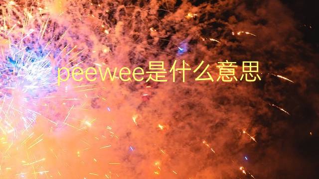 peewee是什么意思 peewee的翻译、读音、例句、中文解释