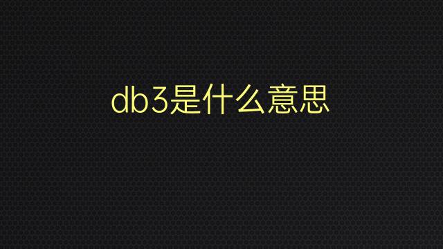 db3是什么意思 db3的翻译、读音、例句、中文解释