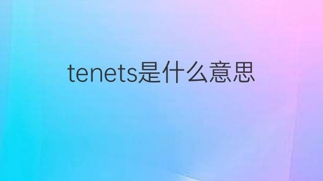 tenets是什么意思 tenets的翻译、读音、例句、中文解释