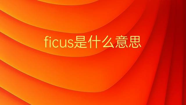 ficus是什么意思 ficus的翻译、读音、例句、中文解释