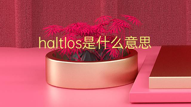 haltlos是什么意思 haltlos的翻译、读音、例句、中文解释