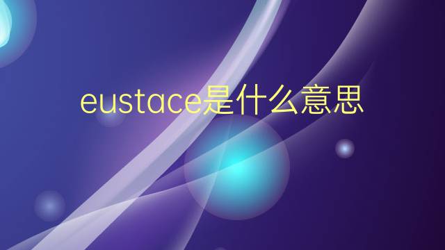 eustace是什么意思 eustace的翻译、读音、例句、中文解释