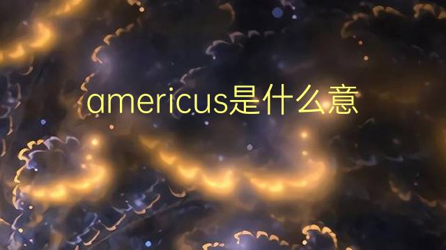 americus是什么意思 americus的翻译、读音、例句、中文解释