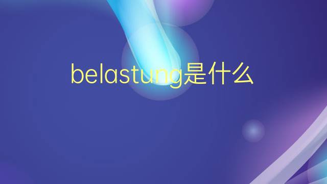 belastung是什么意思 belastung的翻译、读音、例句、中文解释