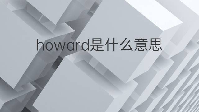 howard是什么意思 howard的翻译、读音、例句、中文解释