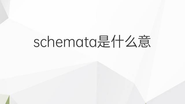 schemata是什么意思 schemata的翻译、读音、例句、中文解释