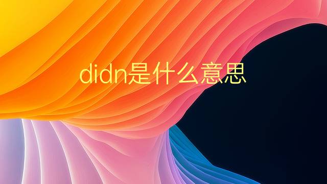 didn是什么意思 didn的翻译、读音、例句、中文解释