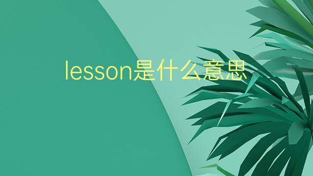 lesson是什么意思 lesson的翻译、读音、例句、中文解释